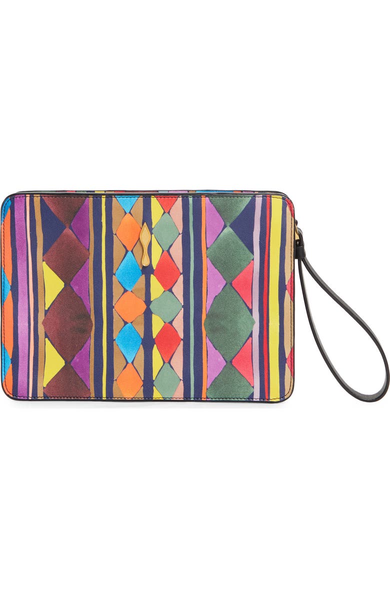 Christian Louboutin Small Bettina Leather Wristlet, Main, color, Multi/ Gold