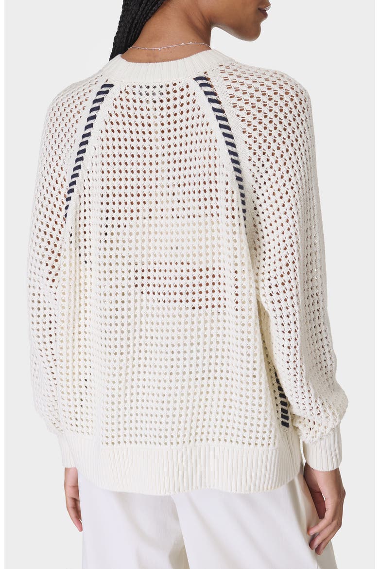 Tides High Whipstitch Open Knit Sweater, Alternate, color, LILY WHITE