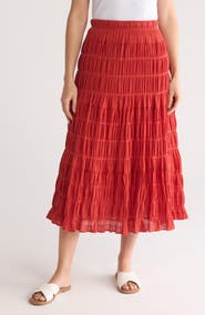 MAX STUDIO Textured Midi Skirt