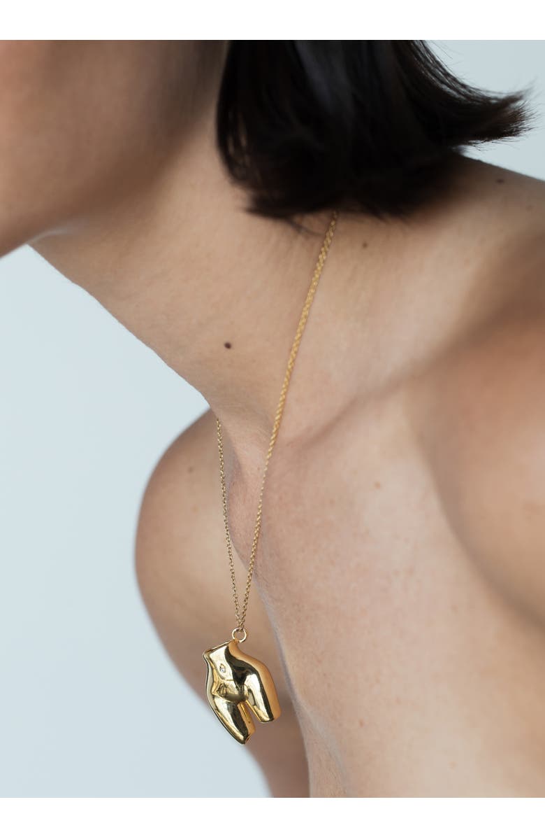 Outofoffice Female Body Pendant Necklace, Alternate, color, Gold