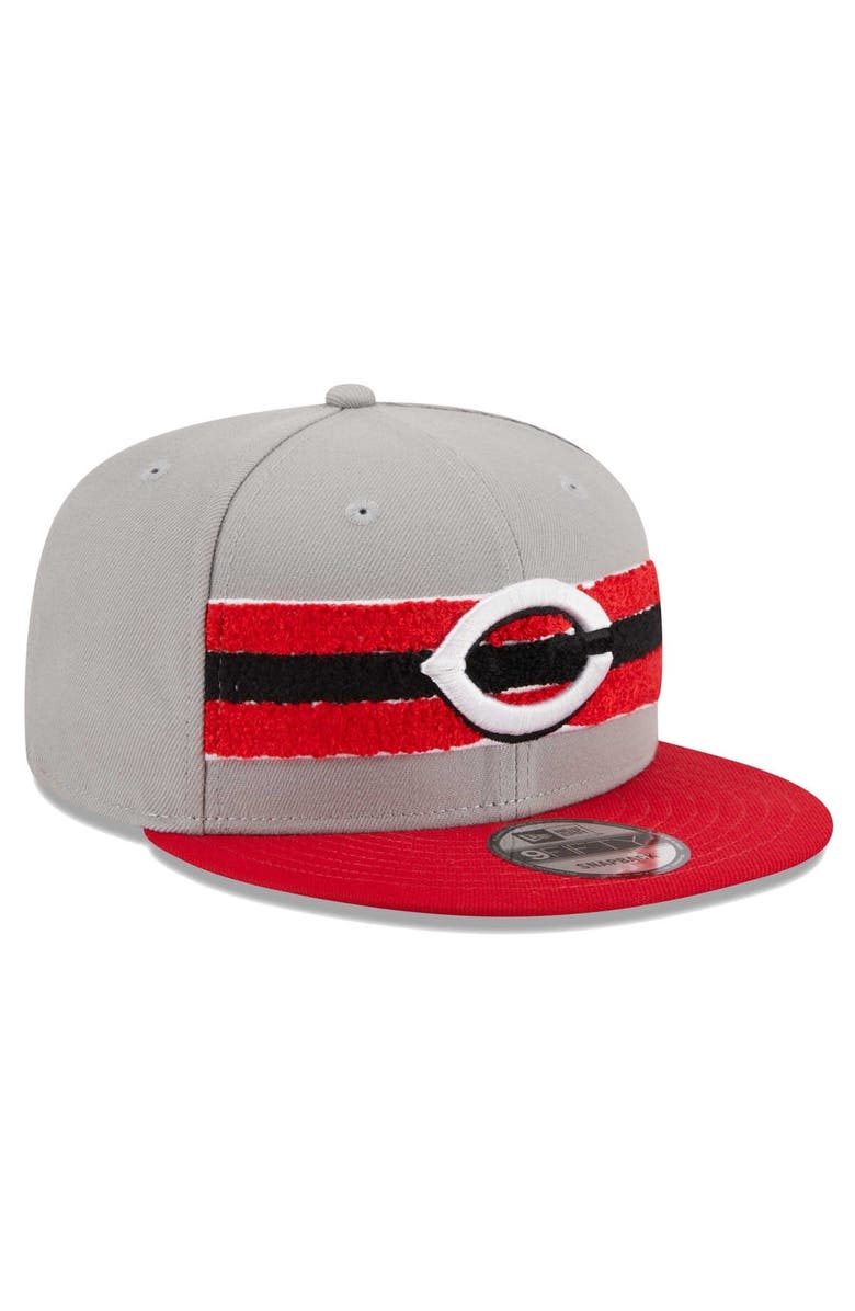 New Era Men's New Era Gray/Red Cincinnati Reds Band 9FIFTY Snapback Hat, Alternate, color, 