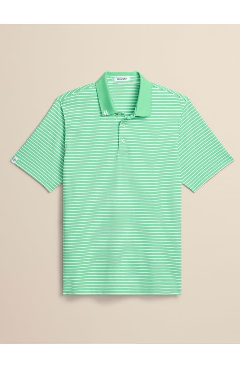 ASHWORTH GOLF 2Bar Stripe Polo, Main, color, Wasabi/White