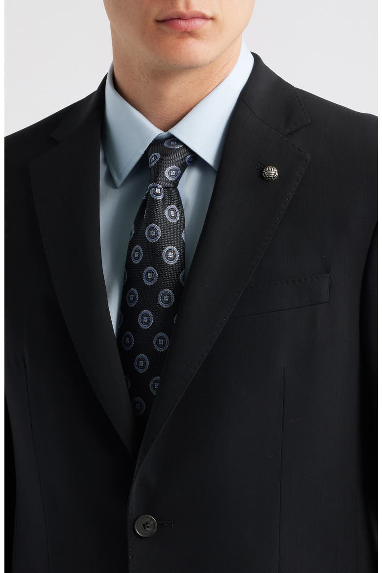 Stacie Trim Fit Solid Black Wool Suit, Alternate, color, BLACK