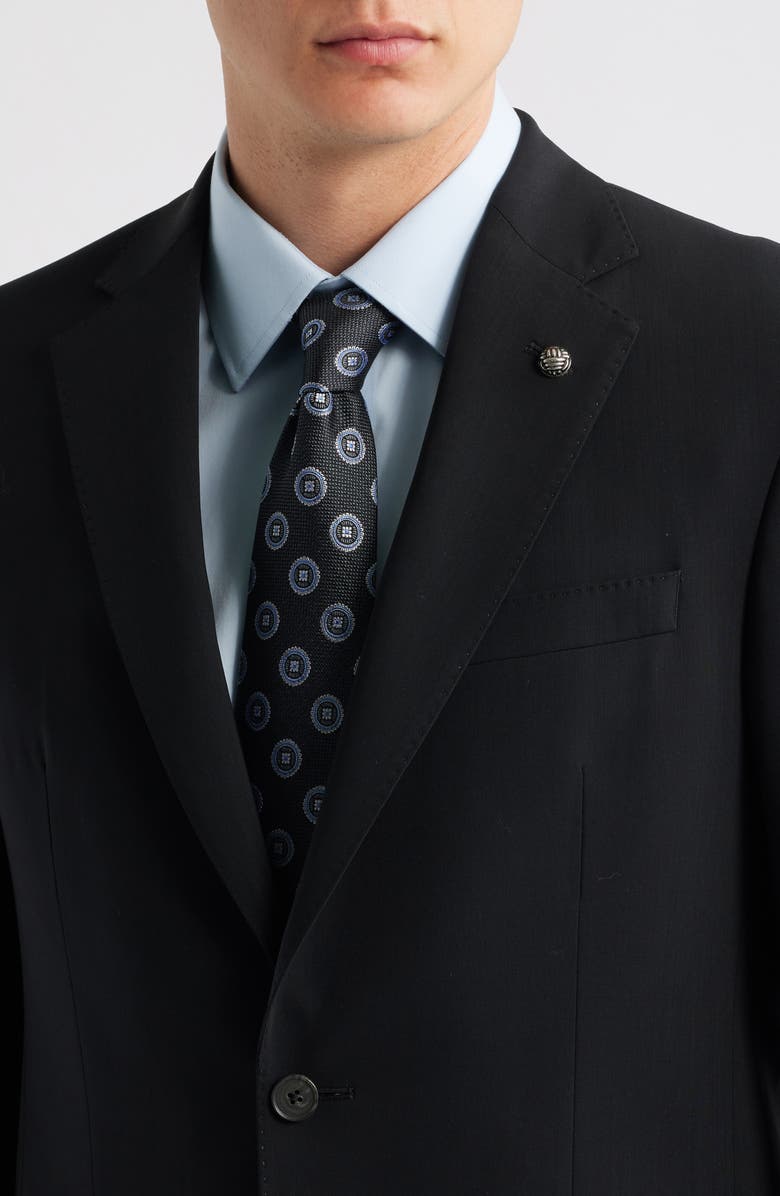 Jack Victor Stacie Trim Fit Solid Black Wool Suit, Alternate, color, Black