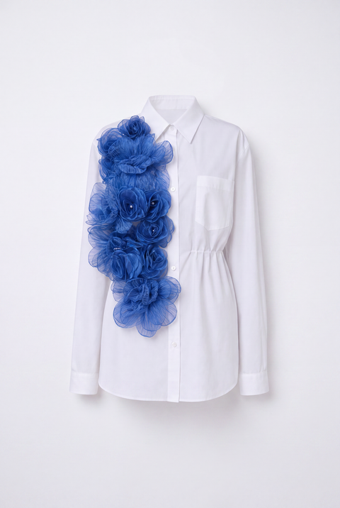 Flower Appliqué Dress Shirt