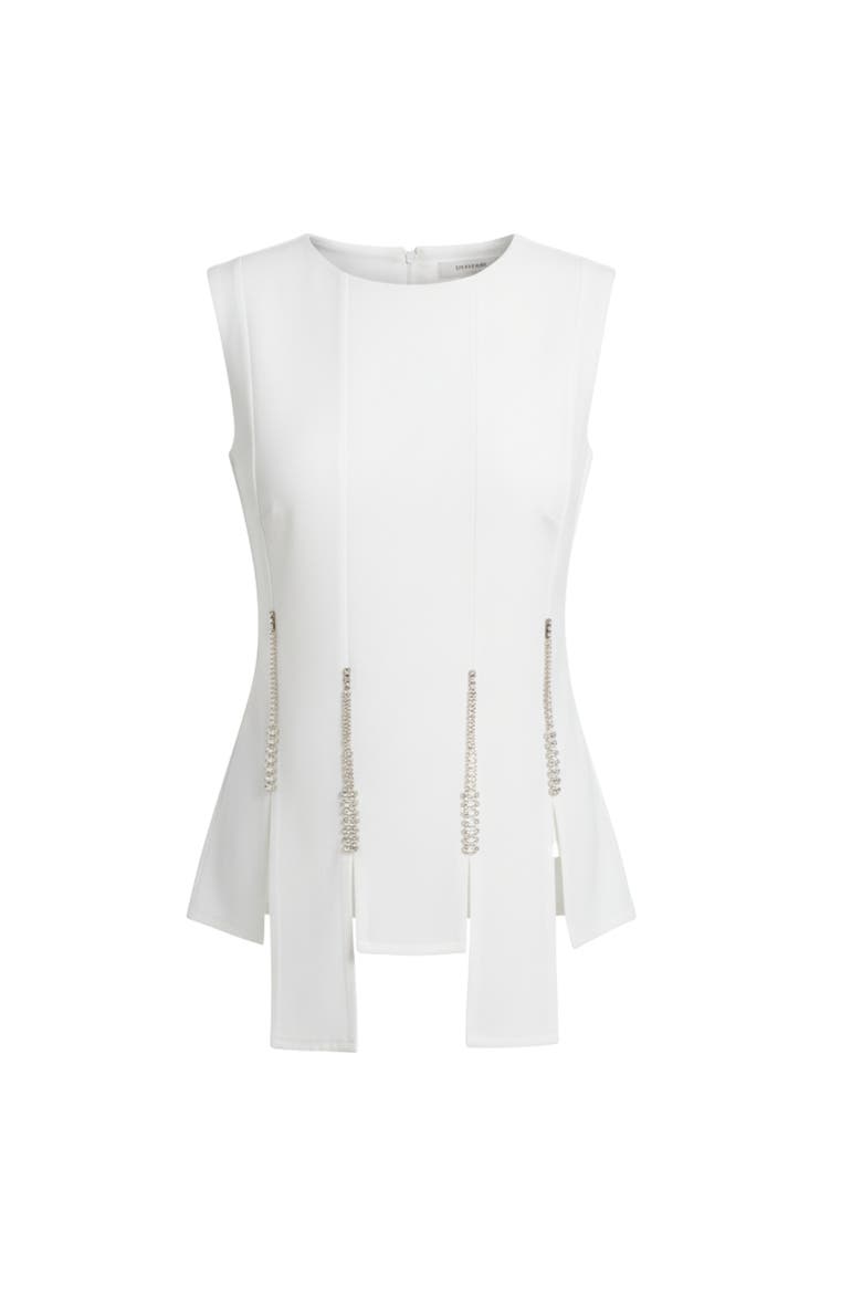 Freya Crystal Embellished top, Alternate, color, White