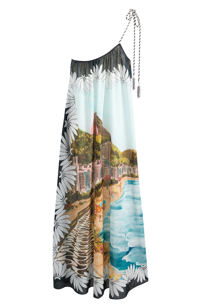 FARM Rio Copacabana Beach One Shoulder Maxi Dress, Alternate, color, Copacabana Beach Mul