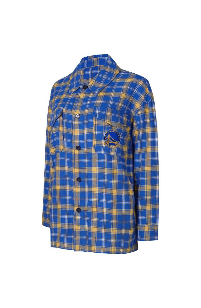 College Concepts Women's College Concepts Blue/Gold Golden State Warriors Boyfriend Button-Up Nightshirt, Alternate, color, Blue