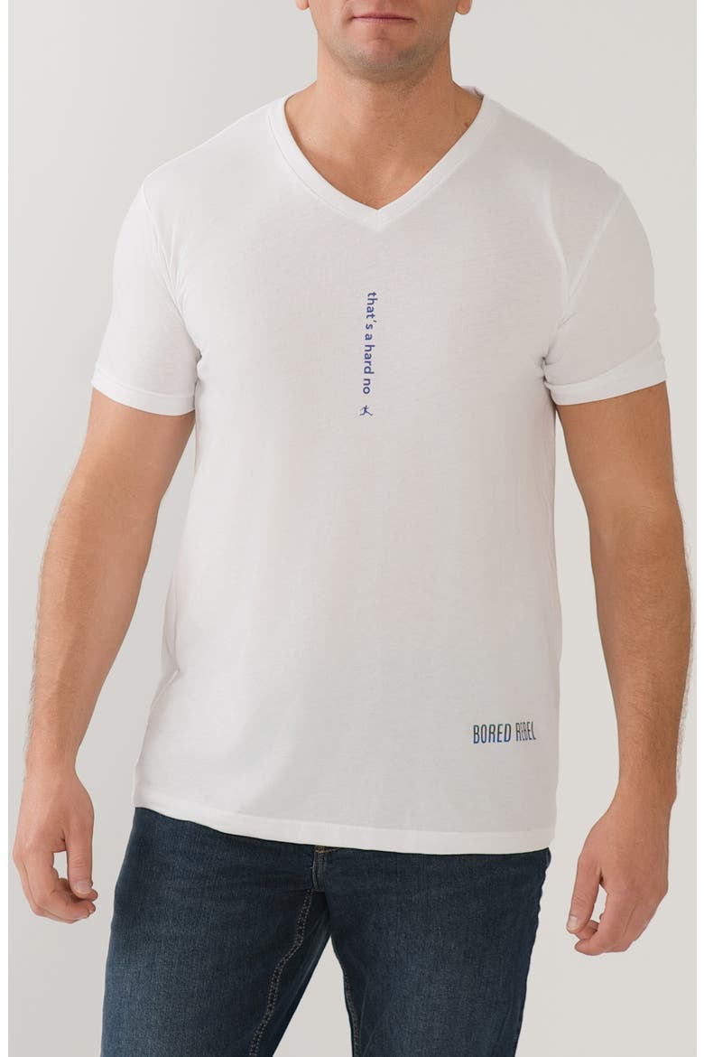 That's a Hard No V-Neck Graphic Undershirt, Main, color, WHITE