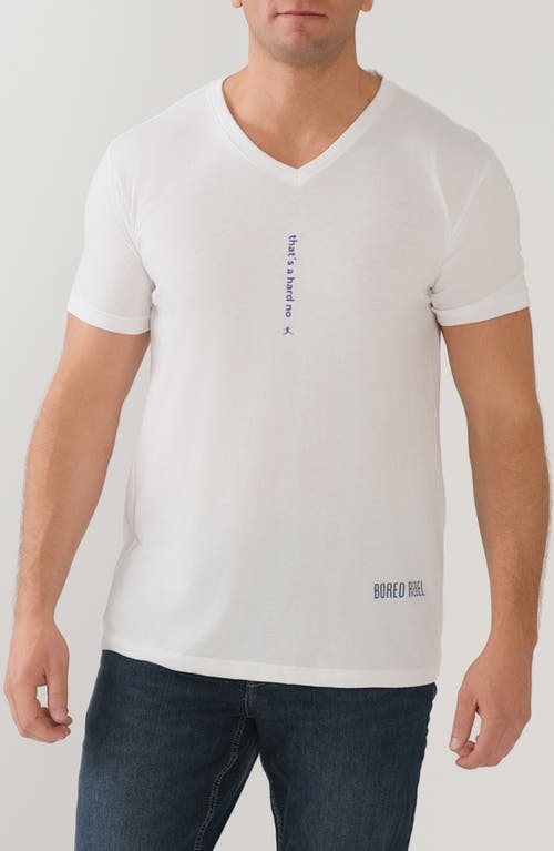 BORED REBEL That's a Hard No V-Neck Graphic Undershirt in White  product
