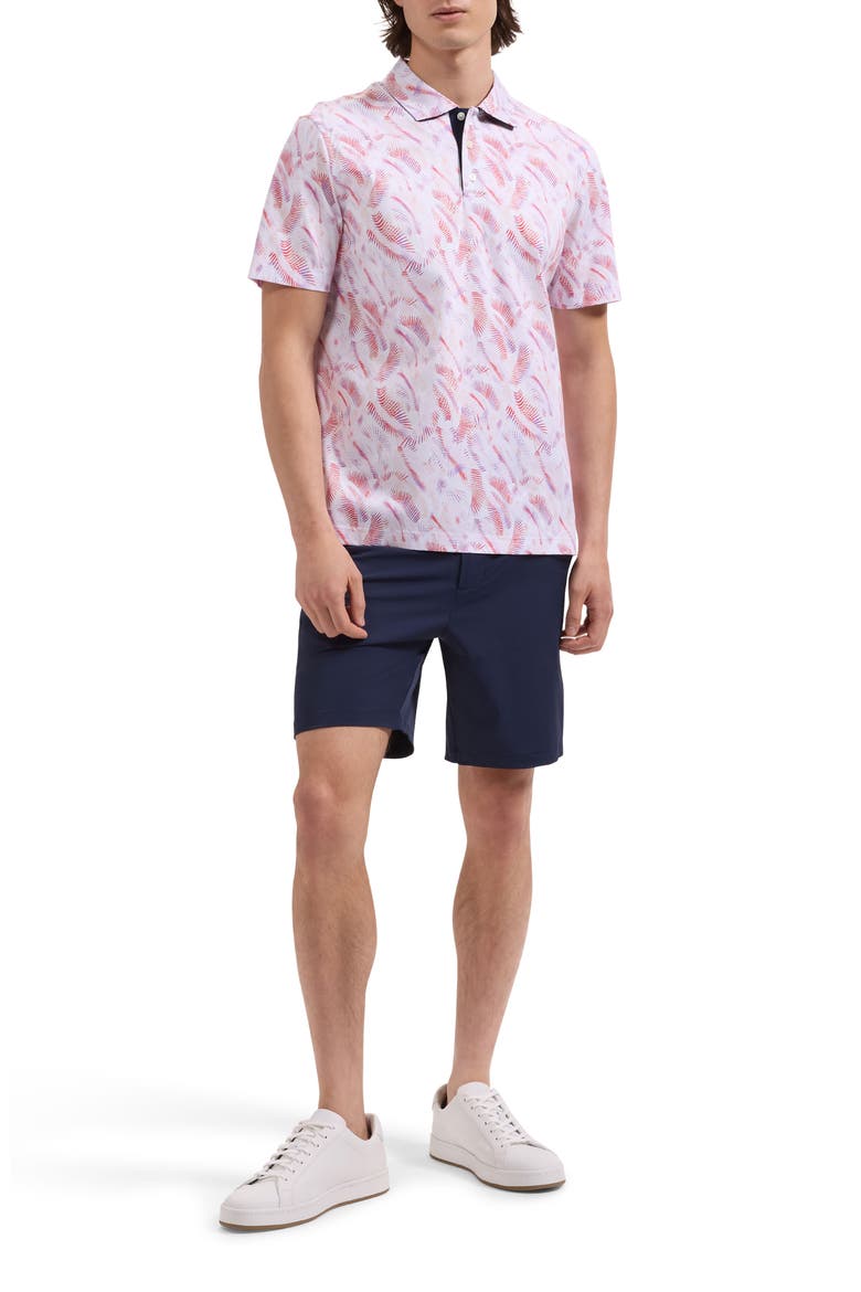 Hendrix Tropical Print Pima Cotton Polo, Alternate, color, PEACH