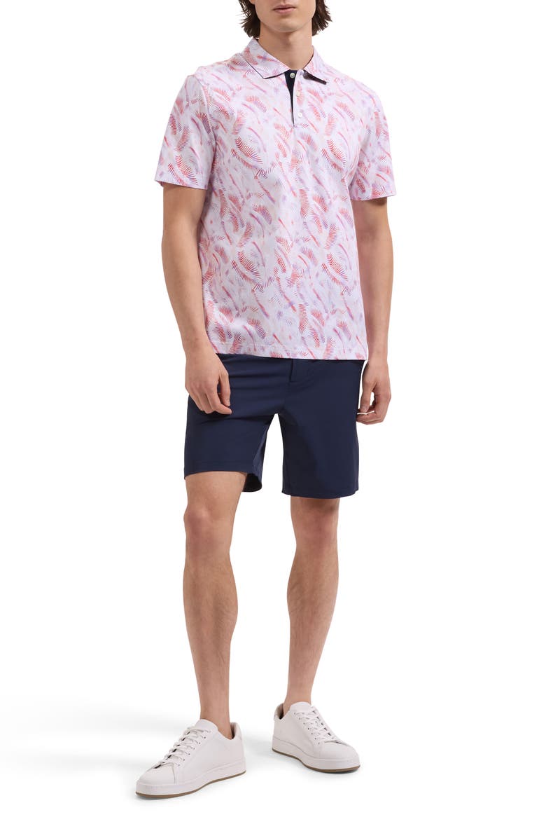 Bugatchi Hendrix Tropical Print Pima Cotton Polo, Alternate, color, Peach