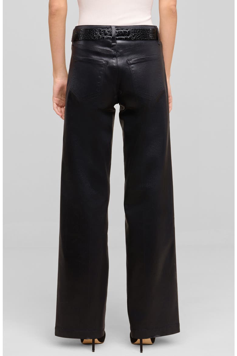 Les Petites Scottie High Waist Coated Wide Leg Jeans, Alternate, color, NOIR COATED