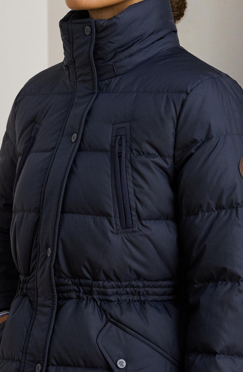 Lauren Ralph Lauren Faux Fur Trim Down & Feather Fill Puffer Coat, Alternate, color, Dark Navy