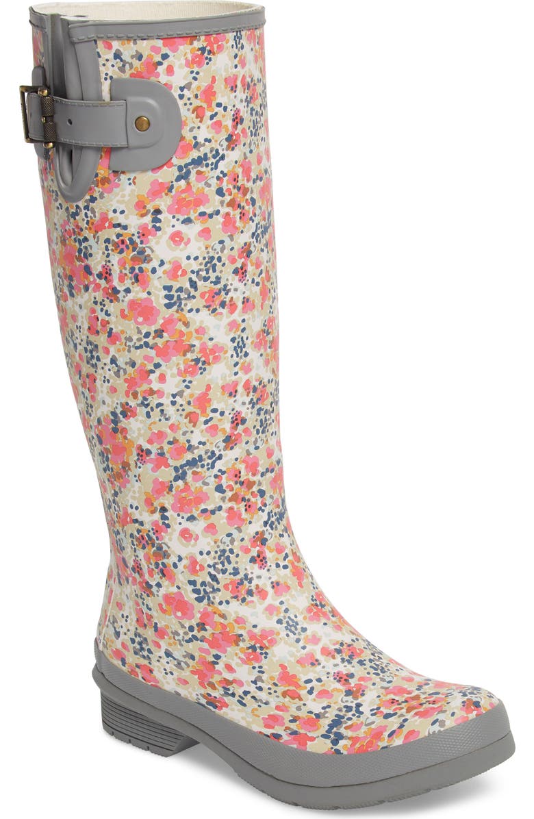 Chooka Julia Floral Waterproof Rain Boot, Main, color,