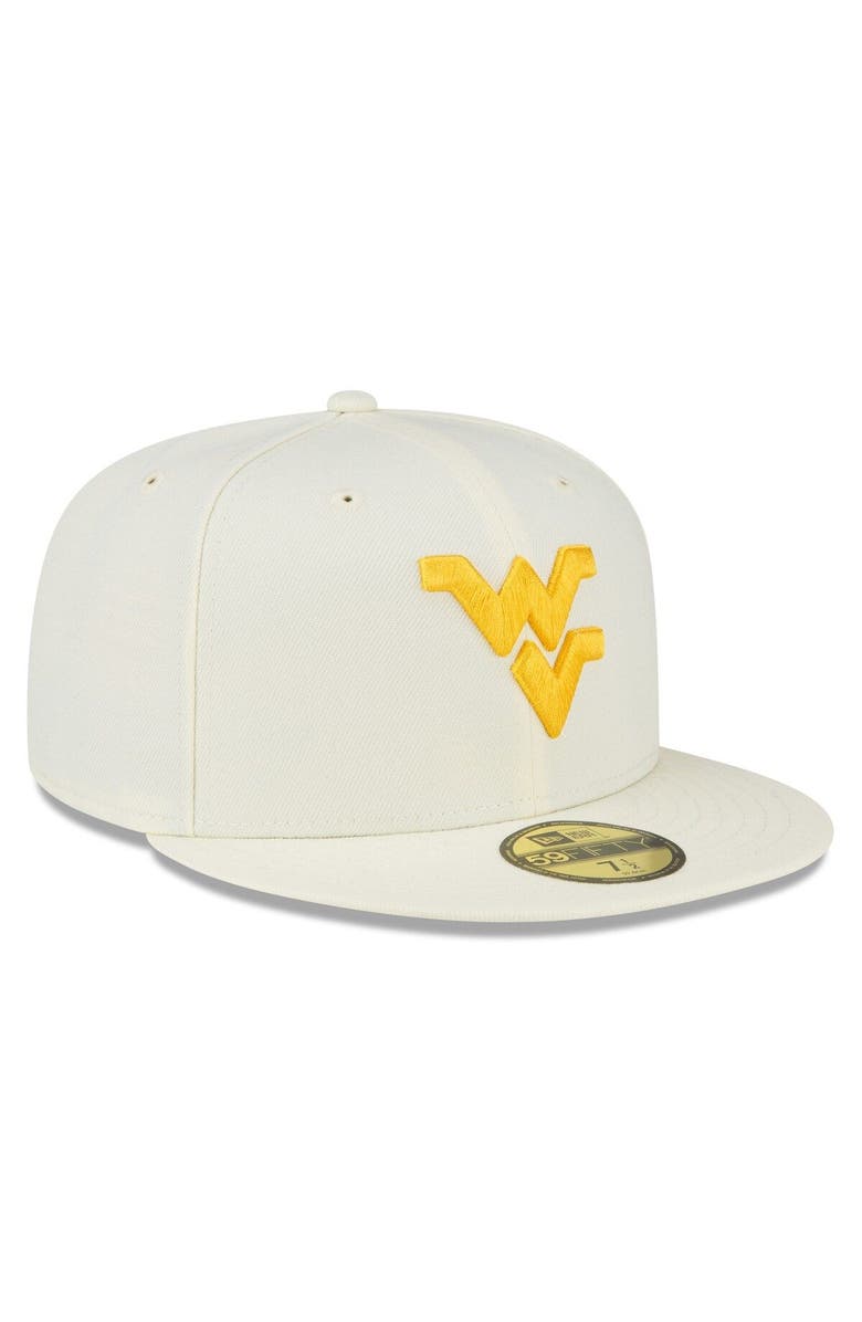 New Era Men's New Era White West Virginia Mountaineers Chrome Color Dim 59FIFTY Fitted Hat, Alternate, color, 