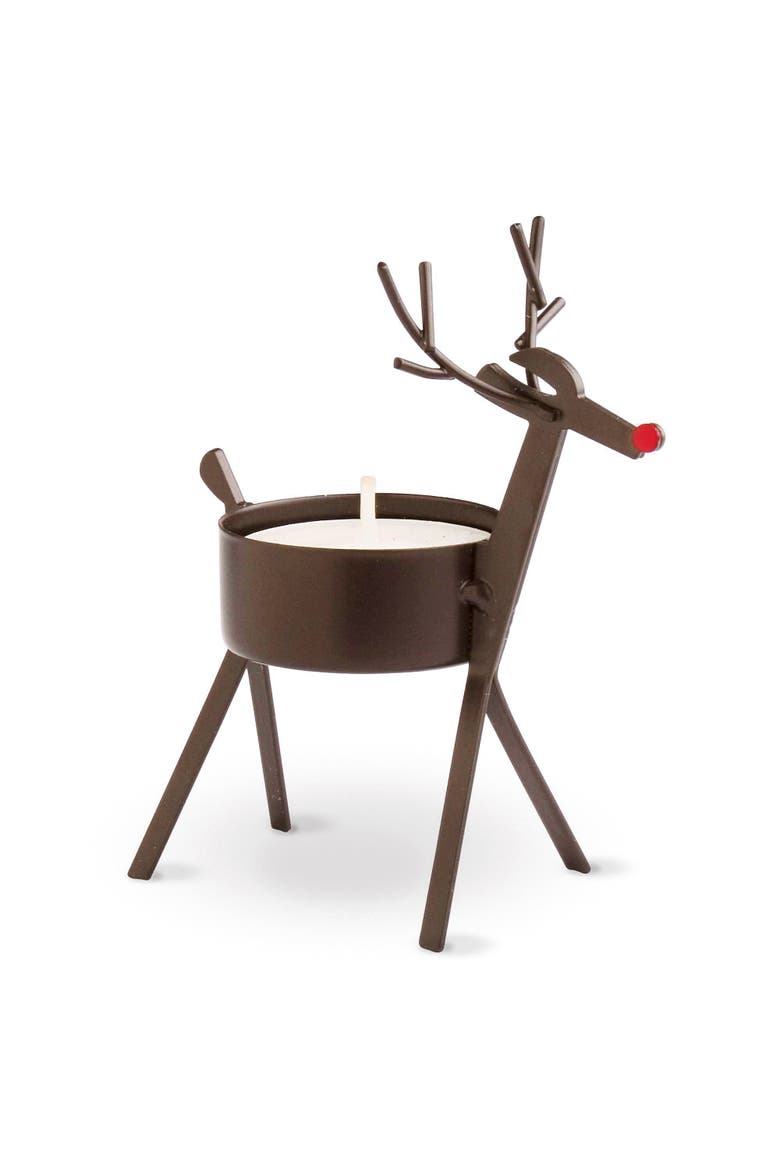 Bronze Reindeer Tealight Holder for Christmas Decor, Main, color, Gold