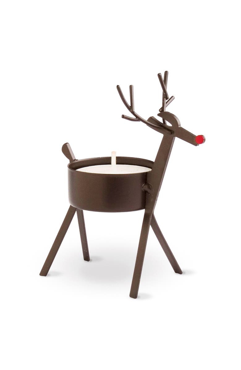tag Bronze Reindeer Tealight Holder for Christmas Decor, Main, color, Gold