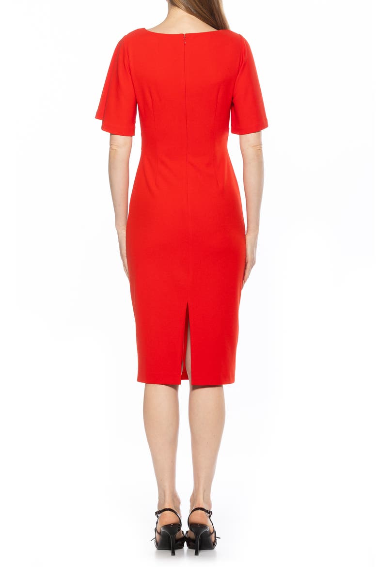 Ariah Flutter Sleeve Sheath Dress, Alternate, color, RED