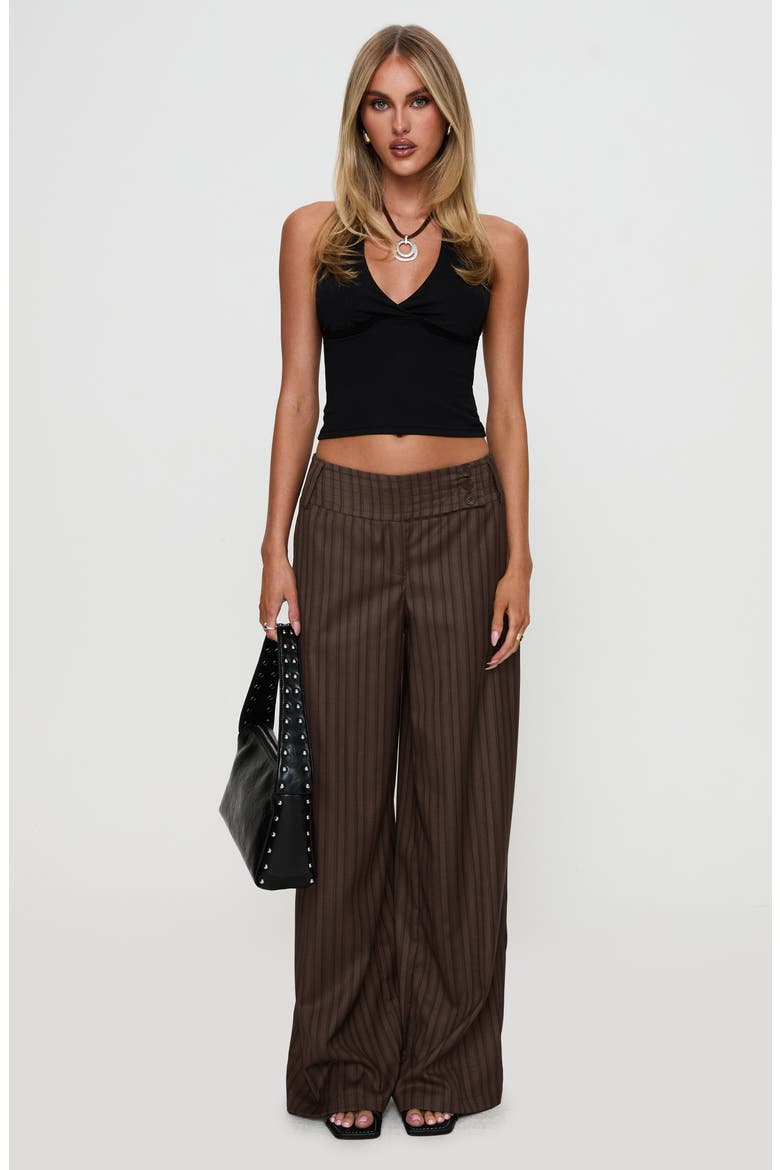 Cedars Stripe Low Rise Wide Leg Pants, Alternate, color, BROWN STRIPE