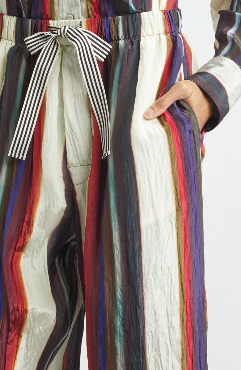 Christopher John Rogers Morris Stripe Crinkled Pants, Alternate, color, Calla Lily Multi