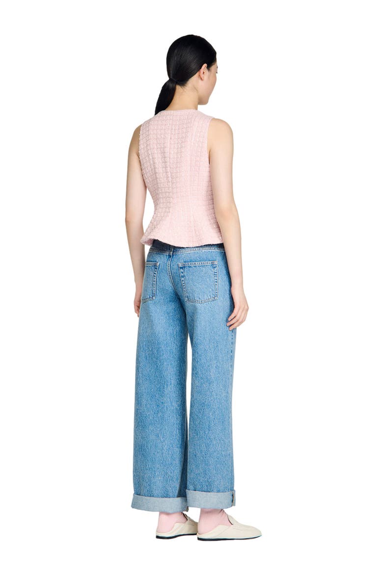 Beaded check tweed jacket, Alternate, color, Pink