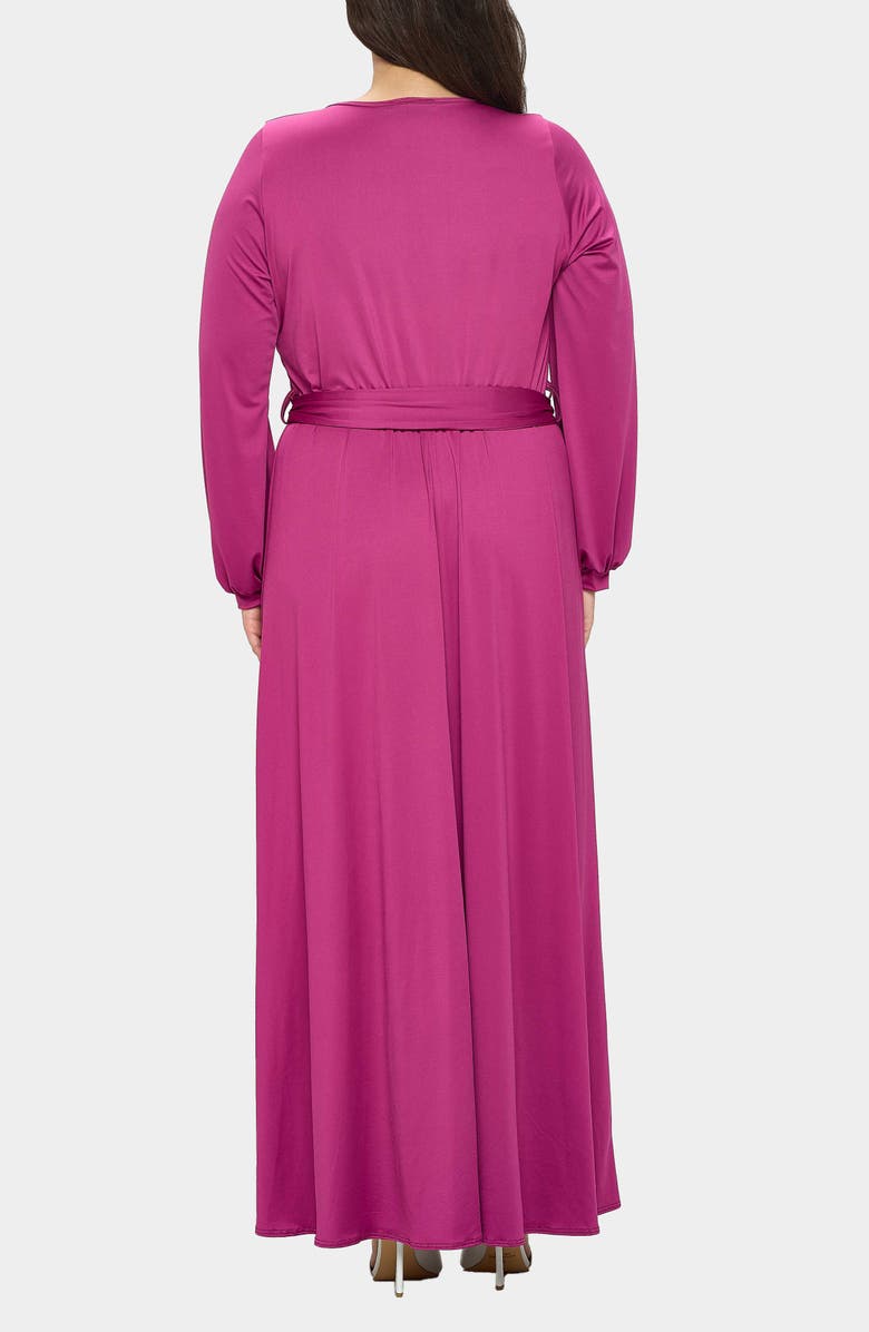 L I V D Espinoza Belted Long Sleeve Jersey Maxi Dress, Alternate, color,