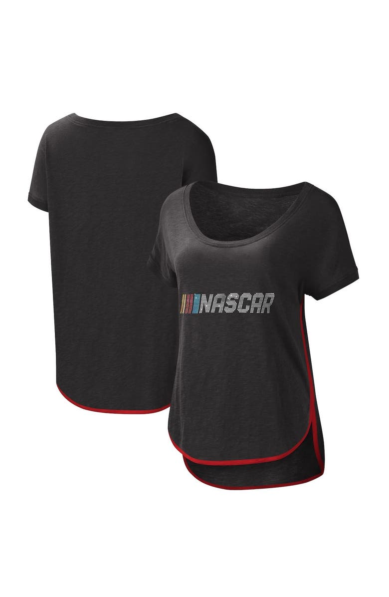 G-III 4HER BY CARL BANKS Women's G-III 4Her by Carl Banks Black NASCAR Rookie Scoop Neck T-Shirt, Main, color,