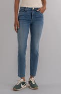 KUT from the Kloth Reese Fab Ab Raw Hem High Waist Ankle Slim Straight Leg Jeans