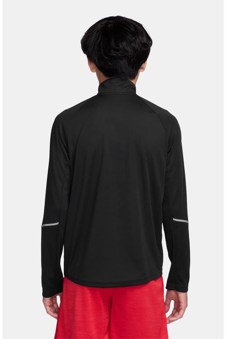Kids' Dri-FIT Half Zip Top, Alternate, color, BLACK/ REFLECTIVE SILVER