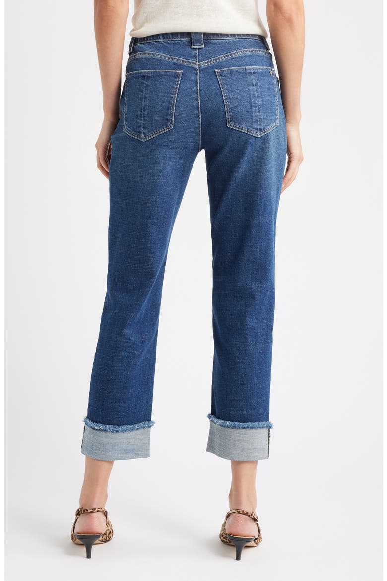 High Waist Fray Hem Jeans, Alternate, color, BLUE