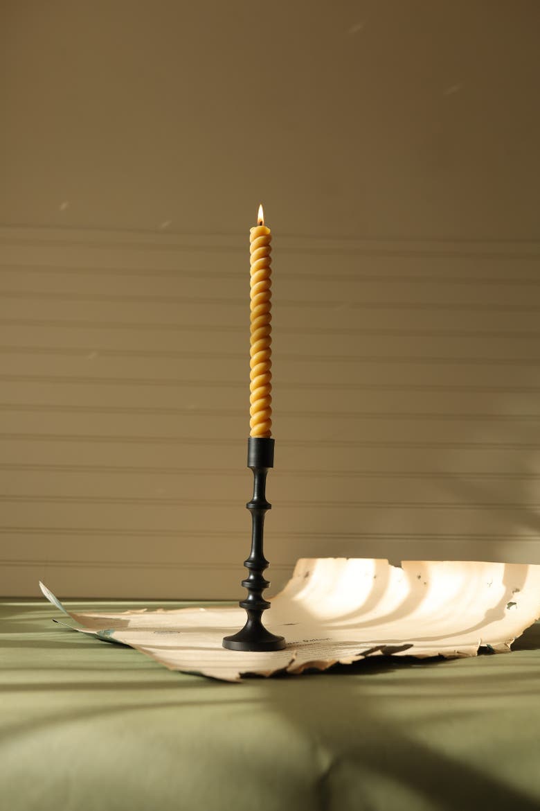 Alexander Taper Candle Holder, Alternate, color, Black