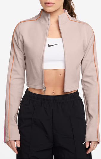 Nike x Naomi Osaka Rib Knit Zip Crop Jacket | Nordstrom