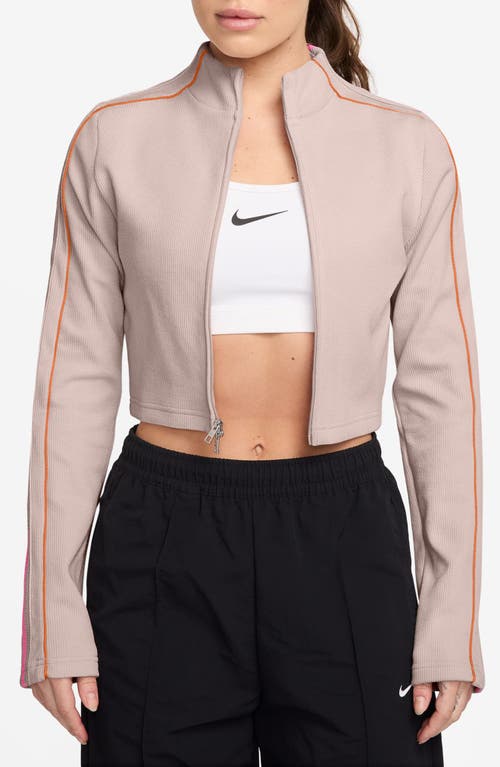 Nike X Naomi Osaka Rib Knit Zip Crop Jacket In Pink