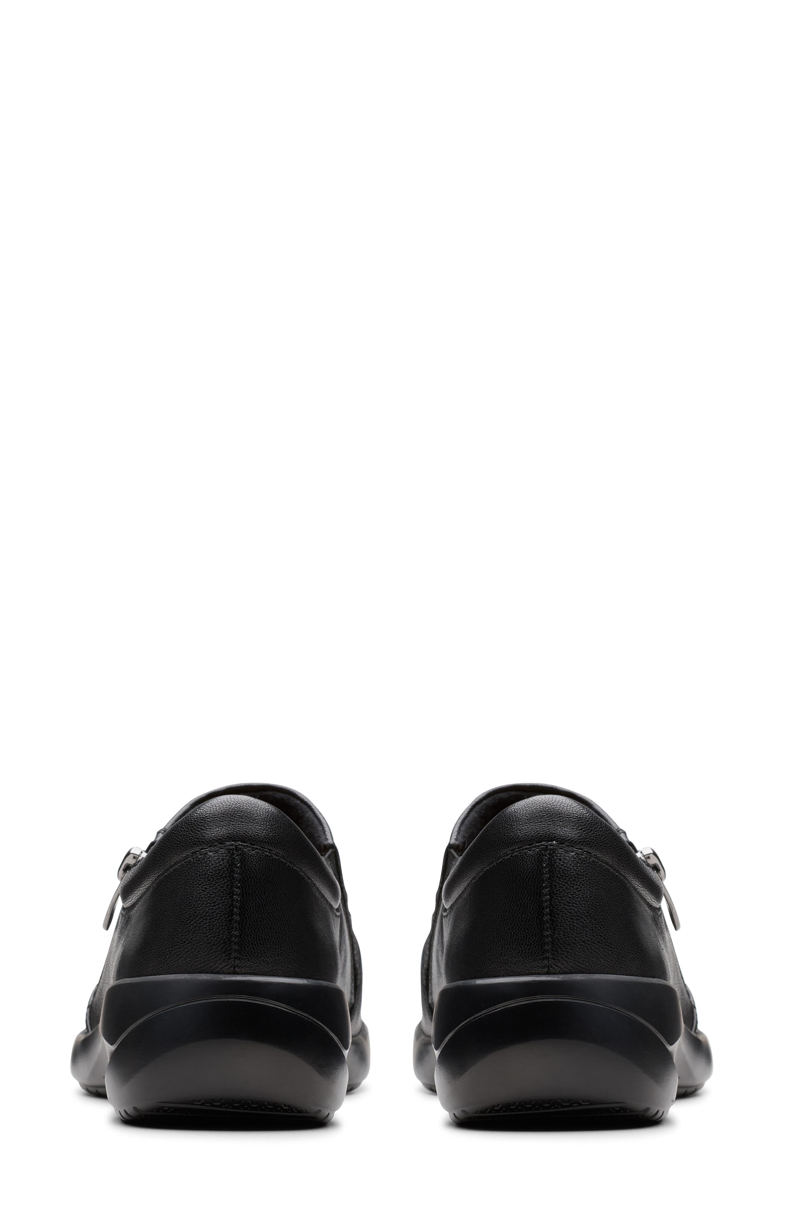 Clarks<sup>®</sup> Kaetlyn Mila Side Zip Loafer, Alternate, color, Black Leather