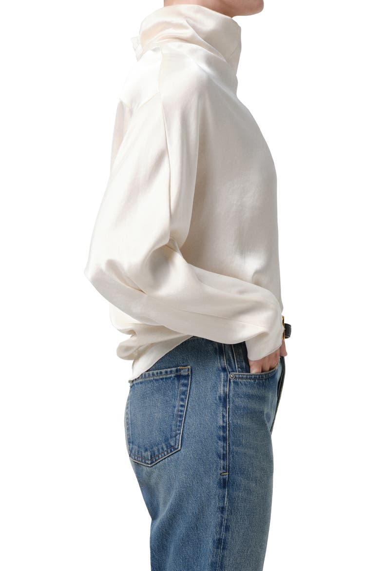 Ilaria Draped Mock Neck Top, Alternate, color, CREAM