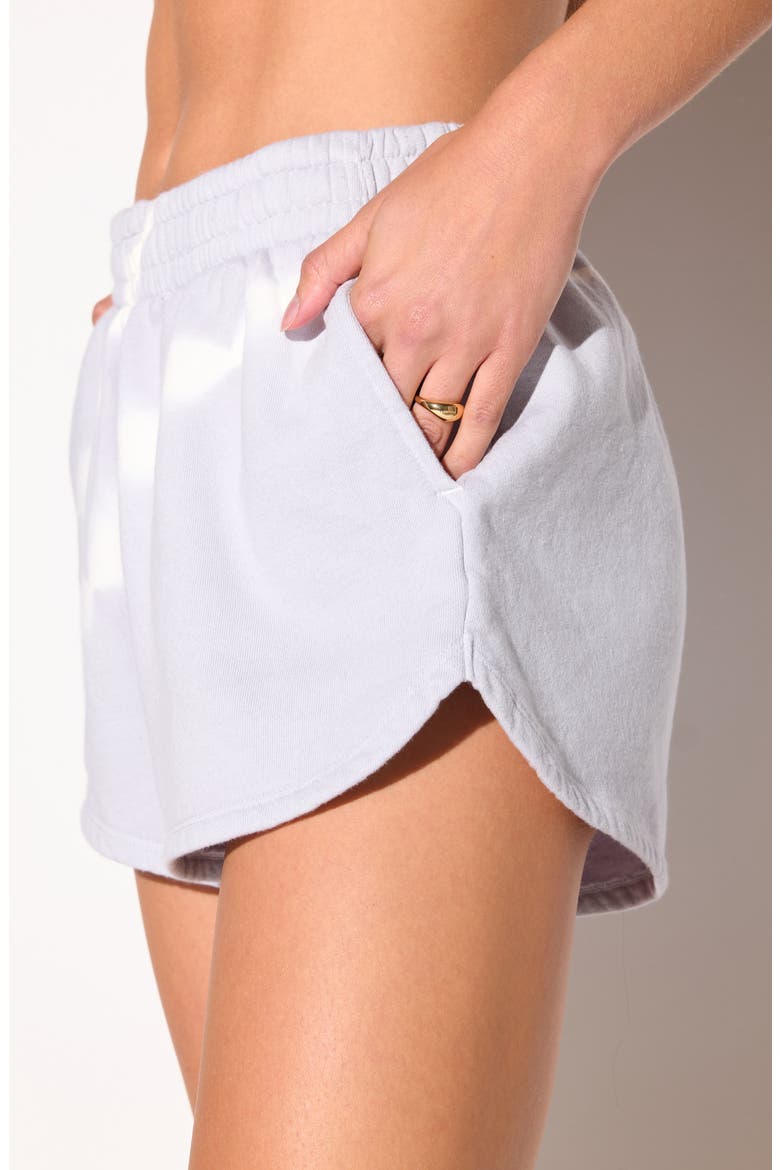 Shibori Kylie Cotton Fleece Sweat Shorts, Alternate, color, HAZY GREY