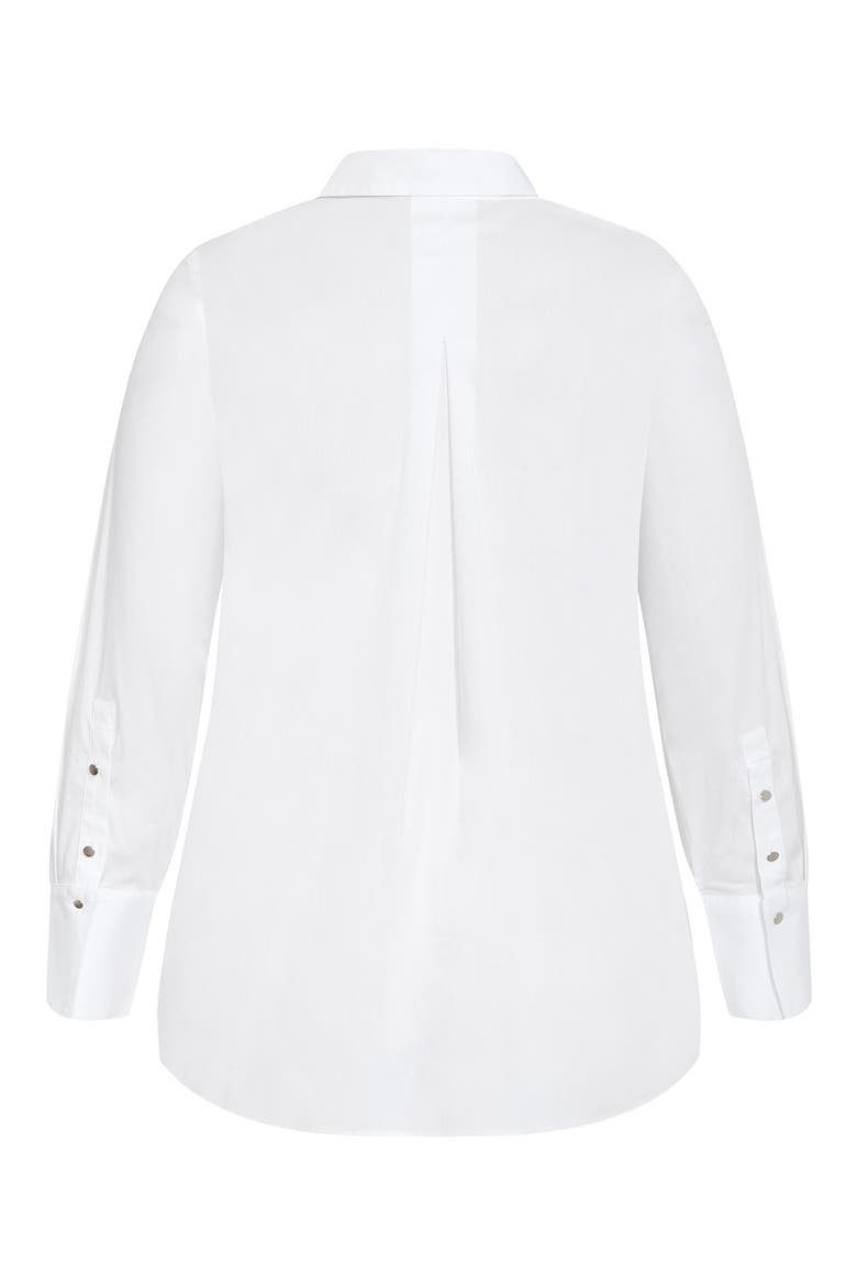 Elevated Stretch Woven Button-Up Shirt, Alternate, color, WHITE