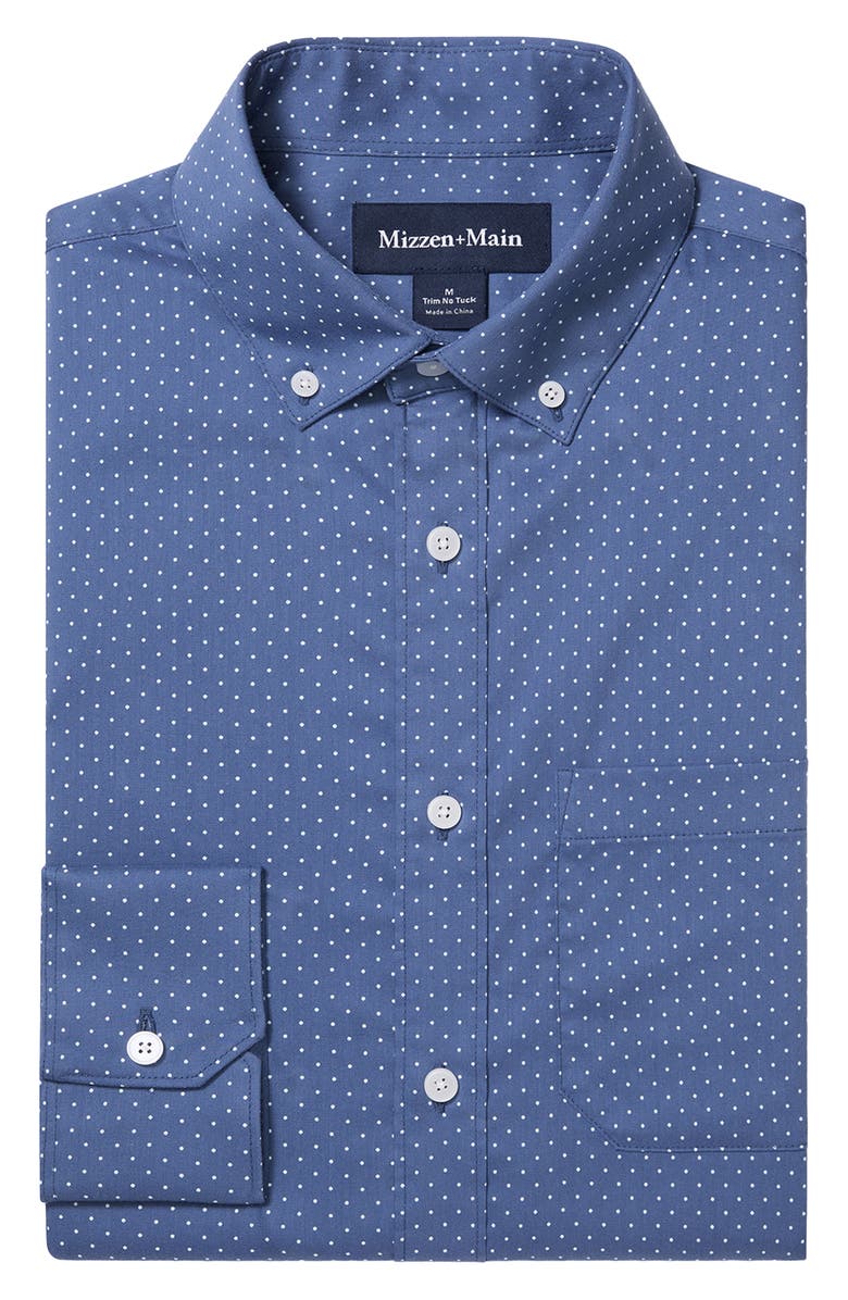 Mizzen+Main Kennedy Trim Fit Performance Button-Down Shirt, Alternate, color, Coastal Fjord Dot
