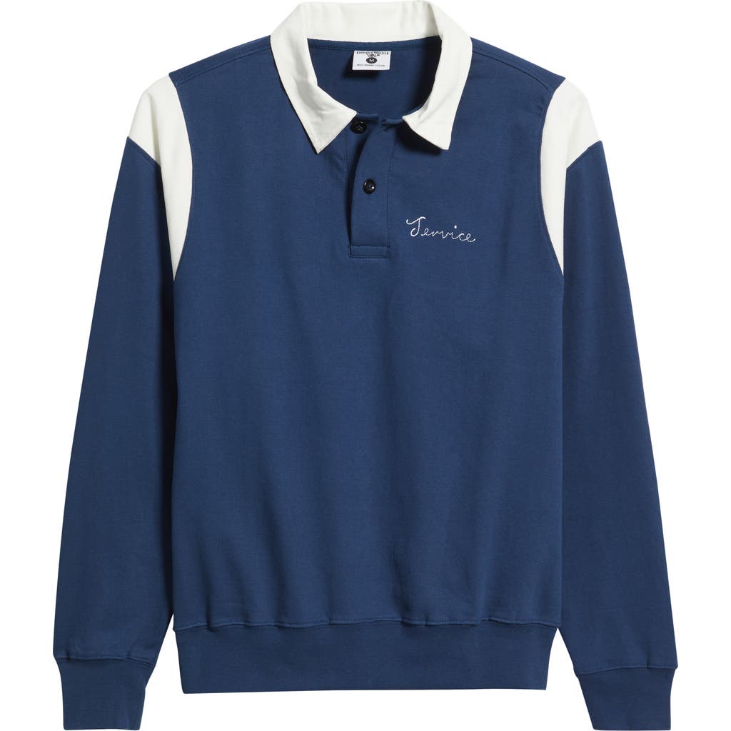 Service Works Long-sleeve Polo Shirt In Blue