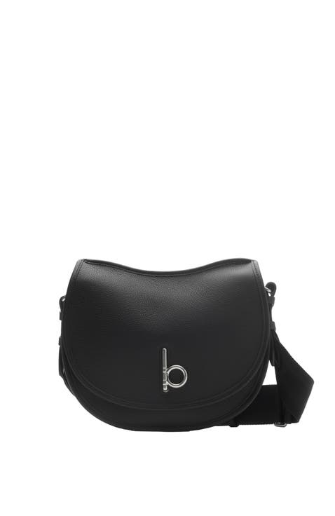 【BURBERRY】MESSENGER BAG Burberry Black Embossed Leather Bruno Messenger Bag