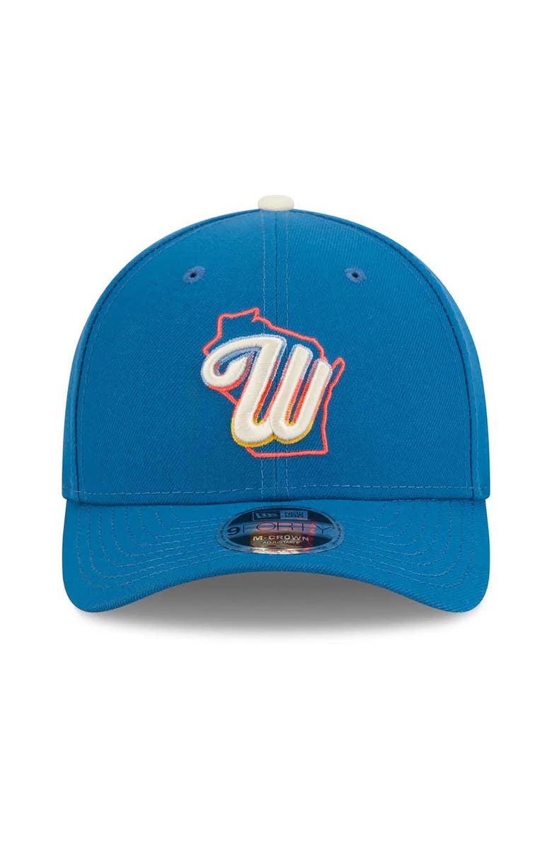 New Era Men's New Era Blue Milwaukee Brewers 2026 City Connect 9FORTY M-Crown Adjustable Hat, Alternate, color, Blue
