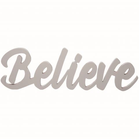 Wood White Christmas Shaped Word Decor
