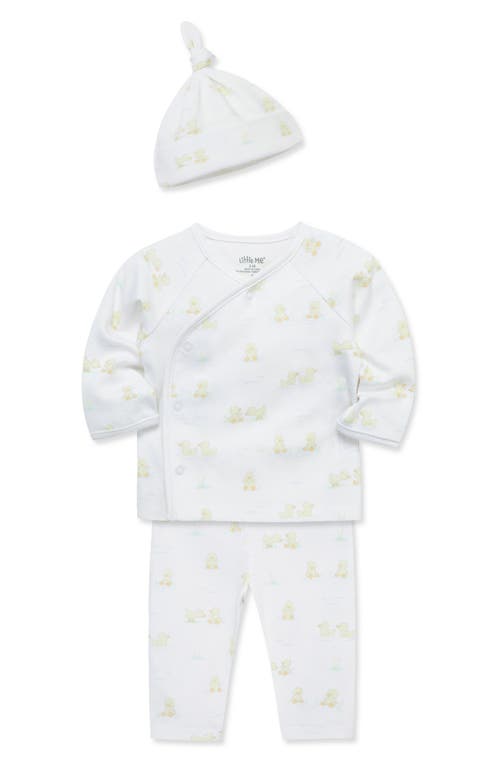 LITTLE ME LITTLE ME SPLASHY DUCKS WRAP TOP, LEGGINGS & HAT SET