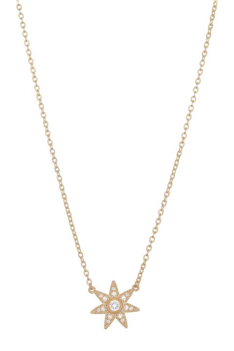 White Topaz Star Pendant Necklace