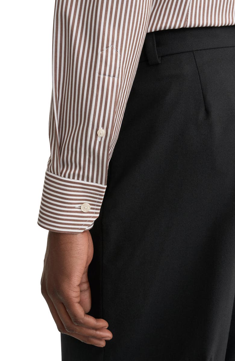 Eton Slim Fit Bengal Stripe Dress Shirt, Alternate, color, Medium Red
