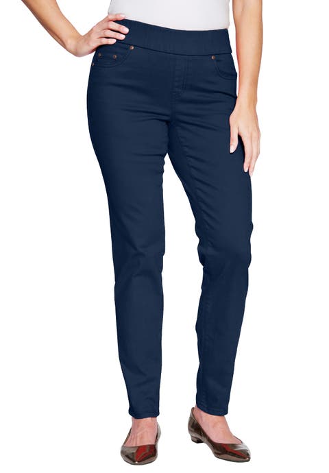 Comfort Waist Stretch Denim Straight Leg Jean (Plus)