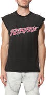 PURPLE BRAND Distressed Sleeveless Graphic T-Shirt