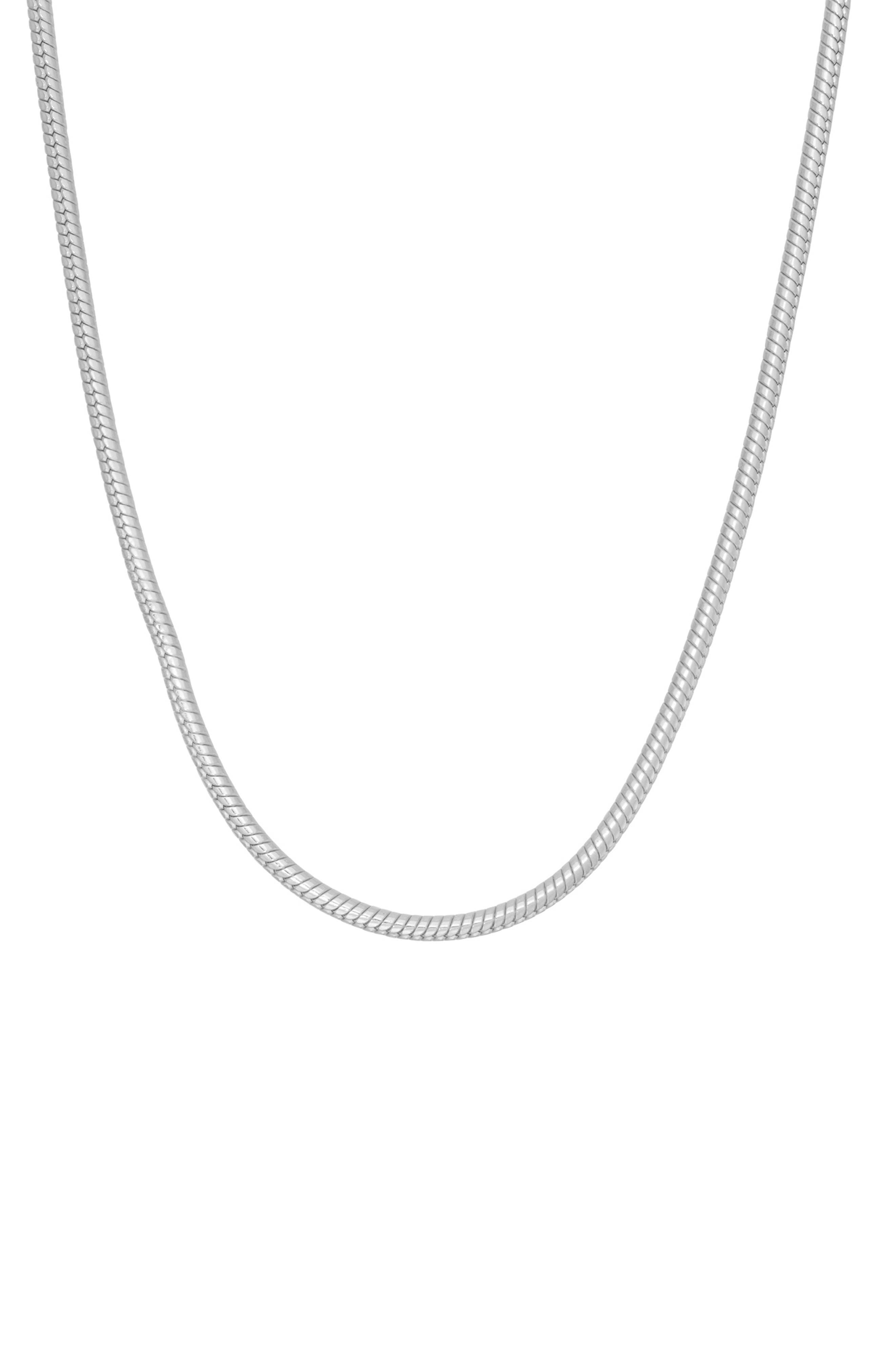 FZN Sterling Silver Twist Snake Chain Necklace