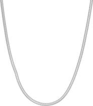 FZN Sterling Silver Twist Snake Chain Necklace